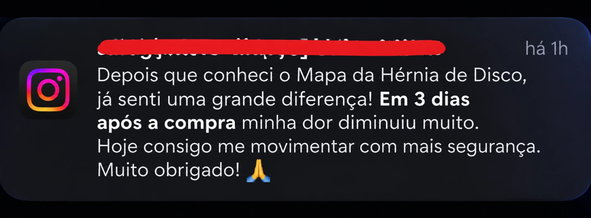 Depoimento: Em 3 dias após a compra minha dor diminuiu muito